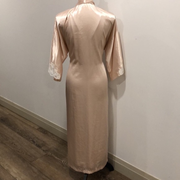California  Dynasty vintage nude bridal lingerie full slip and robe with lace M - Picture 12 of 16